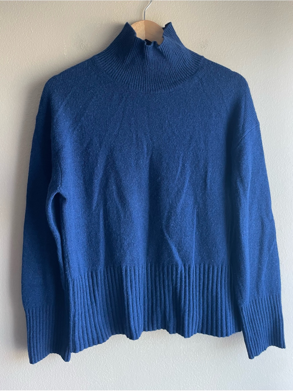 Everlane Women Cashmere Turtleneck Blue Sweatshirt Size Xs